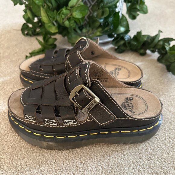 Dr. Martens Shoes - Dr. Martens VINTAGE 5A57 Slide Mule Sandal NWOT Oiled Leather Brown Women's 6